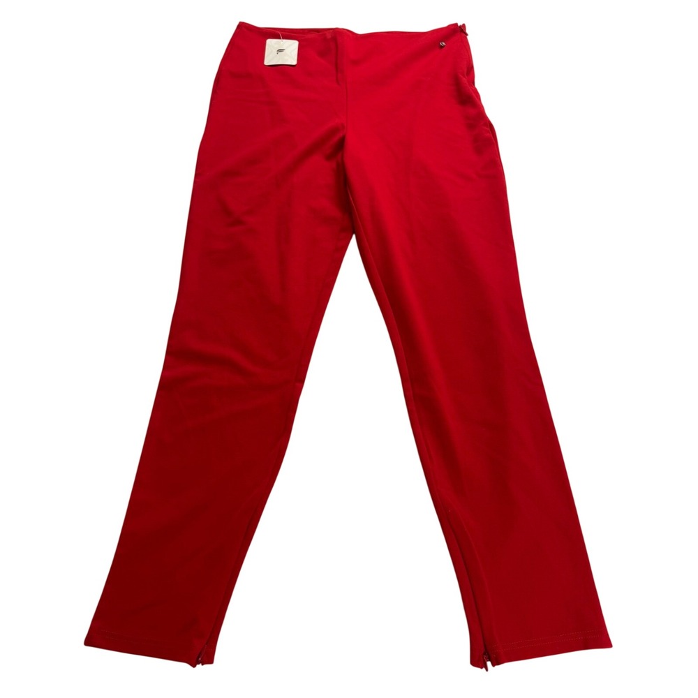 Fabletics 24/7 Skinny‎ Pant Women XL Red Zipper Ankle Athletic Yoga Activewear